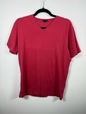 PATRICK ASSARAF | Men’s Red V-Neck Pima Cotton Tee Shirt Size M AS IS